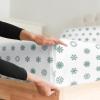 imageQueen Christmas Buffalo Plaid BampampW Sheet Set  Holiday Xmas Pattern Bedding Set  Deep Pockets  Snug Fit  4 Piece  Wrinkle Free  Comfy Festive Winter  Holiday Sheets for Women Men Kids ampamp Teens44  Green Snowflakes