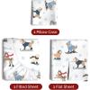 imageQueen Christmas Buffalo Plaid BampampW Sheet Set  Holiday Xmas Pattern Bedding Set  Deep Pockets  Snug Fit  4 Piece  Wrinkle Free  Comfy Festive Winter  Holiday Sheets for Women Men Kids ampamp Teens39  Ski Dogs