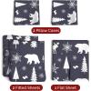 imageQueen Christmas Buffalo Plaid BampampW Sheet Set  Holiday Xmas Pattern Bedding Set  Deep Pockets  Snug Fit  4 Piece  Wrinkle Free  Comfy Festive Winter  Holiday Sheets for Women Men Kids ampamp Teens29  Woodland Animals