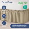 imageWrap Around Dust Ruffle Bed Skirt  Beige  for Queen Size Beds with 12 Inch Drop  Easy Fit Elastic Strap  Adjustable Pleated Bedskirt wBrushed Fabric  Wrinkle Free  for Women Men Kids ampamp Teens