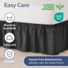 imageWrap Around Dust Ruffle Bed Skirt  Black  for Queen Size Beds with 12 Inch Drop  Easy Fit Elastic Strap  Adjustable Pleated Bedskirt wBrushed Fabric  Wrinkle Free  for Women Men Kids ampamp Teens