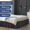 imageWrap Around Dust Ruffle Bed Skirt  Black  for Queen Size Beds with 12 Inch Drop  Easy Fit Elastic Strap  Adjustable Pleated Bedskirt wBrushed Fabric  Wrinkle Free  for Women Men Kids ampamp Teens