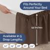 imageWrap Around Dust Ruffle Bed Skirt  Brown  for Queen Size Beds with 12 Inch Drop  Easy Fit Elastic Strap  Adjustable Pleated Bedskirt wBrushed Fabric  Wrinkle Free  for Women Men Kids ampamp Teens