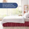 imageWrap Around Dust Ruffle Bed Skirt  Burgundy  for Queen Size Beds with 12 Inch Drop  Elastic Strap  Adjustable Pleated Bedskirt with Brushed Fabric and Wrinkle Free  for Women Men Kids ampamp Teens