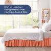 imageWrap Around Dust Ruffle Bed Skirt  Coral  for Queen Size Beds with 12 Inch Drop  Easy Fit Elastic Strap  Adjustable Pleated Bedskirt wBrushed Fabric  Wrinkle Free  for Women Men Kids ampamp Teens