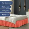 imageWrap Around Dust Ruffle Bed Skirt  Coral  for Queen Size Beds with 12 Inch Drop  Easy Fit Elastic Strap  Adjustable Pleated Bedskirt wBrushed Fabric  Wrinkle Free  for Women Men Kids ampamp Teens