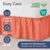 imageWrap Around Dust Ruffle Bed Skirt  Coral  for Queen Size Beds with 12 Inch Drop  Easy Fit Elastic Strap  Adjustable Pleated Bedskirt wBrushed Fabric  Wrinkle Free  for Women Men Kids ampamp Teens