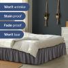 imageWrap Around Dust Ruffle Bed Skirt  Dark Grey  for Queen Size Beds with 12 Inch Drop  Elastic Strap  Adjustable Pleated Bedskirt with Brushed Fabric and Wrinkle Free  for Women Men Kids ampamp Teens