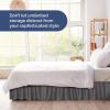 imageWrap Around Dust Ruffle Bed Skirt  Dark Grey  for Queen Size Beds with 12 Inch Drop  Elastic Strap  Adjustable Pleated Bedskirt with Brushed Fabric and Wrinkle Free  for Women Men Kids ampamp Teens