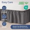 imageWrap Around Dust Ruffle Bed Skirt  Dark Grey  for Queen Size Beds with 12 Inch Drop  Elastic Strap  Adjustable Pleated Bedskirt with Brushed Fabric and Wrinkle Free  for Women Men Kids ampamp Teens