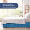 imageWrap Around Dust Ruffle Bed Skirt  Denim Blue  for Queen Size Beds with 12 Inch Drop  Elastic Strap  Adjustable Pleated Bedskirt with Brushed Fabric and Wrinkle Free  For Women Men Kids ampamp Teens