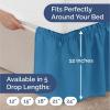 imageWrap Around Dust Ruffle Bed Skirt  Denim Blue  for Queen Size Beds with 12 Inch Drop  Elastic Strap  Adjustable Pleated Bedskirt with Brushed Fabric and Wrinkle Free  For Women Men Kids ampamp Teens