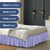 imageWrap Around Dust Ruffle Bed Skirt  Lavender  for Queen Size Beds with 12 Inch Drop  Elastic Strap  Adjustable Pleated Bedskirt with Brushed Fabric and Wrinkle Free  for Women Men Kids ampamp Teens