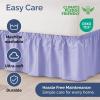 imageWrap Around Dust Ruffle Bed Skirt  Lavender  for Queen Size Beds with 12 Inch Drop  Elastic Strap  Adjustable Pleated Bedskirt with Brushed Fabric and Wrinkle Free  for Women Men Kids ampamp Teens