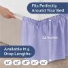 imageWrap Around Dust Ruffle Bed Skirt  Lavender  for Queen Size Beds with 12 Inch Drop  Elastic Strap  Adjustable Pleated Bedskirt with Brushed Fabric and Wrinkle Free  for Women Men Kids ampamp Teens