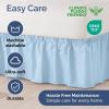 imageWrap Around Dust Ruffle Bed Skirt  Light Blue  for Queen Size Beds with 12 Inch Drop  Elastic Strap  Adjustable Pleated Bedskirt with Brushed Fabric and Wrinkle Free  For Women Men Kids ampamp Teens