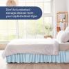 imageWrap Around Dust Ruffle Bed Skirt  Light Blue  for Queen Size Beds with 12 Inch Drop  Elastic Strap  Adjustable Pleated Bedskirt with Brushed Fabric and Wrinkle Free  For Women Men Kids ampamp Teens