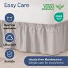 imageWrap Around Dust Ruffle Bed Skirt  Light Grey  for Queen Size Beds with 12 Inch Drop  Elastic Strap  Adjustable Pleated Bedskirt with Brushed Fabric and Wrinkle Free  For Women Men Kids ampamp Teens