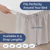 imageWrap Around Dust Ruffle Bed Skirt  Light Grey  for Queen Size Beds with 12 Inch Drop  Elastic Strap  Adjustable Pleated Bedskirt with Brushed Fabric and Wrinkle Free  For Women Men Kids ampamp Teens
