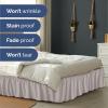imageWrap Around Dust Ruffle Bed Skirt  Light Grey  for Queen Size Beds with 12 Inch Drop  Elastic Strap  Adjustable Pleated Bedskirt with Brushed Fabric and Wrinkle Free  For Women Men Kids ampamp Teens