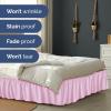 imageWrap Around Dust Ruffle Bed Skirt  Light Pink  for Queen Size Beds with 12 Inch Drop  Elastic Strap  Adjustable Pleated Bedskirt with Brushed Fabric and Wrinkle Free  For Women Men Kids ampamp Teens