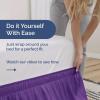 imageWrap Around Dust Ruffle Bed Skirt  Purple  for Queen Size Beds with 12 Inch Drop  Easy Fit Elastic Strap  Adjustable Pleated Bedskirt wBrushed Fabric Wrinkle Free  for Women Men Kids ampamp Teens