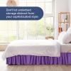 imageWrap Around Dust Ruffle Bed Skirt  Purple  for Queen Size Beds with 12 Inch Drop  Easy Fit Elastic Strap  Adjustable Pleated Bedskirt wBrushed Fabric Wrinkle Free  for Women Men Kids ampamp Teens