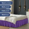 imageWrap Around Dust Ruffle Bed Skirt  Purple  for Queen Size Beds with 12 Inch Drop  Easy Fit Elastic Strap  Adjustable Pleated Bedskirt wBrushed Fabric Wrinkle Free  for Women Men Kids ampamp Teens