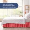 imageWrap Around Dust Ruffle Bed Skirt  Red  for Queen Size Beds with 12 Inch Drop  Easy Fit Elastic Strap  Adjustable Pleated Bedskirt wBrushed Fabric  Wrinkle Free  for Women Men Kids ampamp Teens