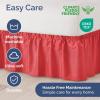 imageWrap Around Dust Ruffle Bed Skirt  Red  for Queen Size Beds with 12 Inch Drop  Easy Fit Elastic Strap  Adjustable Pleated Bedskirt wBrushed Fabric  Wrinkle Free  for Women Men Kids ampamp Teens