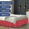 imageWrap Around Dust Ruffle Bed Skirt  Red  for Queen Size Beds with 12 Inch Drop  Easy Fit Elastic Strap  Adjustable Pleated Bedskirt wBrushed Fabric  Wrinkle Free  for Women Men Kids ampamp Teens