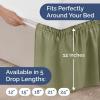 imageWrap Around Dust Ruffle Bed Skirt  Sage Green  for Queen Size Beds with 12 Inch Drop  Elastic Strap  Adjustable Pleated Bedskirt with Brushed Fabric and Wrinkle Free  For Women Men Kids ampamp Teens