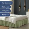 imageWrap Around Dust Ruffle Bed Skirt  Sage Green  for Queen Size Beds with 12 Inch Drop  Elastic Strap  Adjustable Pleated Bedskirt with Brushed Fabric and Wrinkle Free  For Women Men Kids ampamp Teens