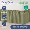imageWrap Around Dust Ruffle Bed Skirt  Sage Green  for Queen Size Beds with 12 Inch Drop  Elastic Strap  Adjustable Pleated Bedskirt with Brushed Fabric and Wrinkle Free  For Women Men Kids ampamp Teens