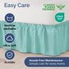 imageWrap Around Dust Ruffle Bed Skirt  Spa Blue  for Queen Size Beds with 12 Inch Drop  Elastic Strap  Adjustable Pleated Bedskirt with Brushed Fabric and Wrinkle Free  for Women Men Kids ampamp Teens