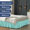 imageWrap Around Dust Ruffle Bed Skirt  Spa Blue  for Queen Size Beds with 12 Inch Drop  Elastic Strap  Adjustable Pleated Bedskirt with Brushed Fabric and Wrinkle Free  for Women Men Kids ampamp Teens