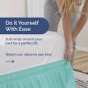 imageWrap Around Dust Ruffle Bed Skirt  Spa Blue  for Queen Size Beds with 12 Inch Drop  Elastic Strap  Adjustable Pleated Bedskirt with Brushed Fabric and Wrinkle Free  for Women Men Kids ampamp Teens