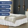 imageWrap Around Dust Ruffle Bed Skirt  White  for Queen Size Beds with 12 Inch Drop  Easy Fit Elastic Strap  Adjustable Pleated Bedskirt wBrushed Fabric  Wrinkle Free  for Women Men Kids ampamp Teens
