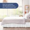 imageWrap Around Dust Ruffle Bed Skirt  White  for Queen Size Beds with 12 Inch Drop  Easy Fit Elastic Strap  Adjustable Pleated Bedskirt wBrushed Fabric  Wrinkle Free  for Women Men Kids ampamp Teens