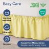 imageWrap Around Dust Ruffle Bed Skirt  Yellow  for Queen Size Beds with 12 Inch Drop  Easy Fit Elastic Strap  Adjustable Pleated Bedskirt wBrushed Fabric Wrinkle Free  for Women Men Kids ampamp Teens