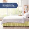 imageWrap Around Dust Ruffle Bed Skirt  Yellow  for Queen Size Beds with 12 Inch Drop  Easy Fit Elastic Strap  Adjustable Pleated Bedskirt wBrushed Fabric Wrinkle Free  for Women Men Kids ampamp Teens