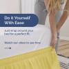 imageWrap Around Dust Ruffle Bed Skirt  Yellow  for Queen Size Beds with 12 Inch Drop  Easy Fit Elastic Strap  Adjustable Pleated Bedskirt wBrushed Fabric Wrinkle Free  for Women Men Kids ampamp Teens
