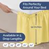 imageWrap Around Dust Ruffle Bed Skirt  Yellow  for Queen Size Beds with 12 Inch Drop  Easy Fit Elastic Strap  Adjustable Pleated Bedskirt wBrushed Fabric Wrinkle Free  for Women Men Kids ampamp Teens