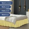 imageWrap Around Dust Ruffle Bed Skirt  Yellow  for Queen Size Beds with 12 Inch Drop  Easy Fit Elastic Strap  Adjustable Pleated Bedskirt wBrushed Fabric Wrinkle Free  for Women Men Kids ampamp Teens