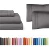 imageDark Grey 3Piece Sheet Set ampamp Pillowcase Bedding Bundle Twin XL Size  Bed Set Includes Complete Twin XL Sheet Set and 2 Twin XL Pillowcases  Hotel Luxury Cooling Sheets ampamp Pillowcase Bedding Set