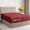 imageExtra Deep Twin 400 Thread Count Cotton Fitted Sheet  Hotel Luxury Single Fitted Sheet Only  Easily Fits 18quot to 24quot Mattress  Soft Wrinkle Free ampamp Breathable ampamp Comfy Extra Deep Pockets Light Grey08  Burgundy