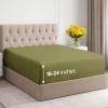 imageExtra Deep Twin 400 Thread Count Cotton Fitted Sheet  Hotel Luxury Single Fitted Sheet Only  Easily Fits 18quot to 24quot Mattress  Soft Wrinkle Free ampamp Breathable ampamp Comfy Extra Deep Pockets Light Grey09  Sage Green
