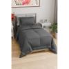 imageFull Comforter Set  3 Piece Bed Set for All Seasons  1 Soft Quilted Comforter w Corner Tabs ampamp 2 Pillow Shams  Comfy Cozy ampamp Breathable  Premium Down Duvet Insert  OekoTEX  Full Size Dark GreyDark Grey