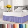 imageWrap Around Dust Ruffle Bed Skirt  Lavender  for Queen Size Beds with 12 Inch Drop  Elastic Strap  Adjustable Pleated Bedskirt with Brushed Fabric and Wrinkle Free  for Women Men Kids ampamp Teens