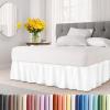 imageWrap Around Dust Ruffle Bed Skirt  White  for Queen Size Beds with 12 Inch Drop  Easy Fit Elastic Strap  Adjustable Pleated Bedskirt wBrushed Fabric  Wrinkle Free  for Women Men Kids ampamp Teens